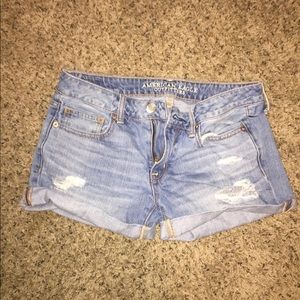 American Eagle midi cutoff shorts (rolled)